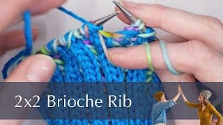 Knitting 2x2 Two Color Brioche Ribbing with 2 Hands (for Left Handed Mirror Knitters)