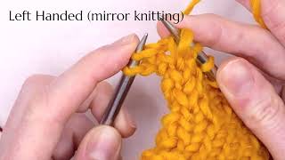 How to Knit a Make 1 Right (M1R) Stitch: Slow Motion Knitting for Left-Handed Mirror Knitters