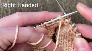 Purl 2 together (P2tog) - RH & LH