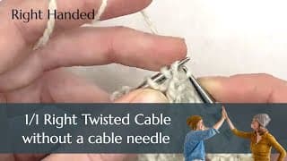 Without a Cable Needle: Knitting a 1/1 Right Twisted Cross (1/1 RTC) for Right Handed Knitters