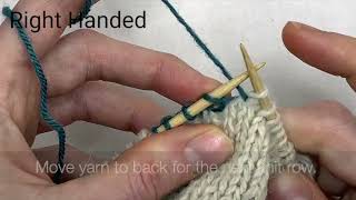 Short Rows: Wrap & Turn When Purling - RH & LH