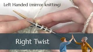 Left Handed Mirror Knitting: Knit a Right Twist (RT) Cable Stitch for Beginners