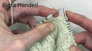 How to work a 2/3 Right Cable Cross (2/3 RC) without a cable needle - RH & LH