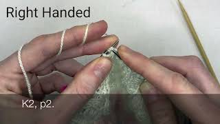 2/2 Right Purl Cross (2/2 RPC) without cable needle - RH & LH