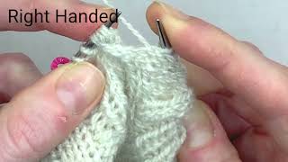 How to work a 2/3 Left Cable Cross without a cable needle - RH & LH