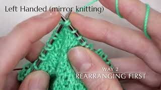 Right Cable Cross Stitch Slow Motion | 1/1 RC Knitting Tutorial - Left Handed Knitters