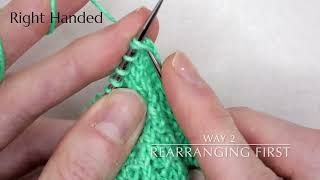 Right Cable Cross Stitch in Slow Motion | How to Knit the 1/1 RC Stitch