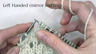 How to Knit a Bobble Stitch Without Turning Your Work! Slow Motion Knitting for Lefties